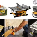 Different sizes and types of mini compact table saws.